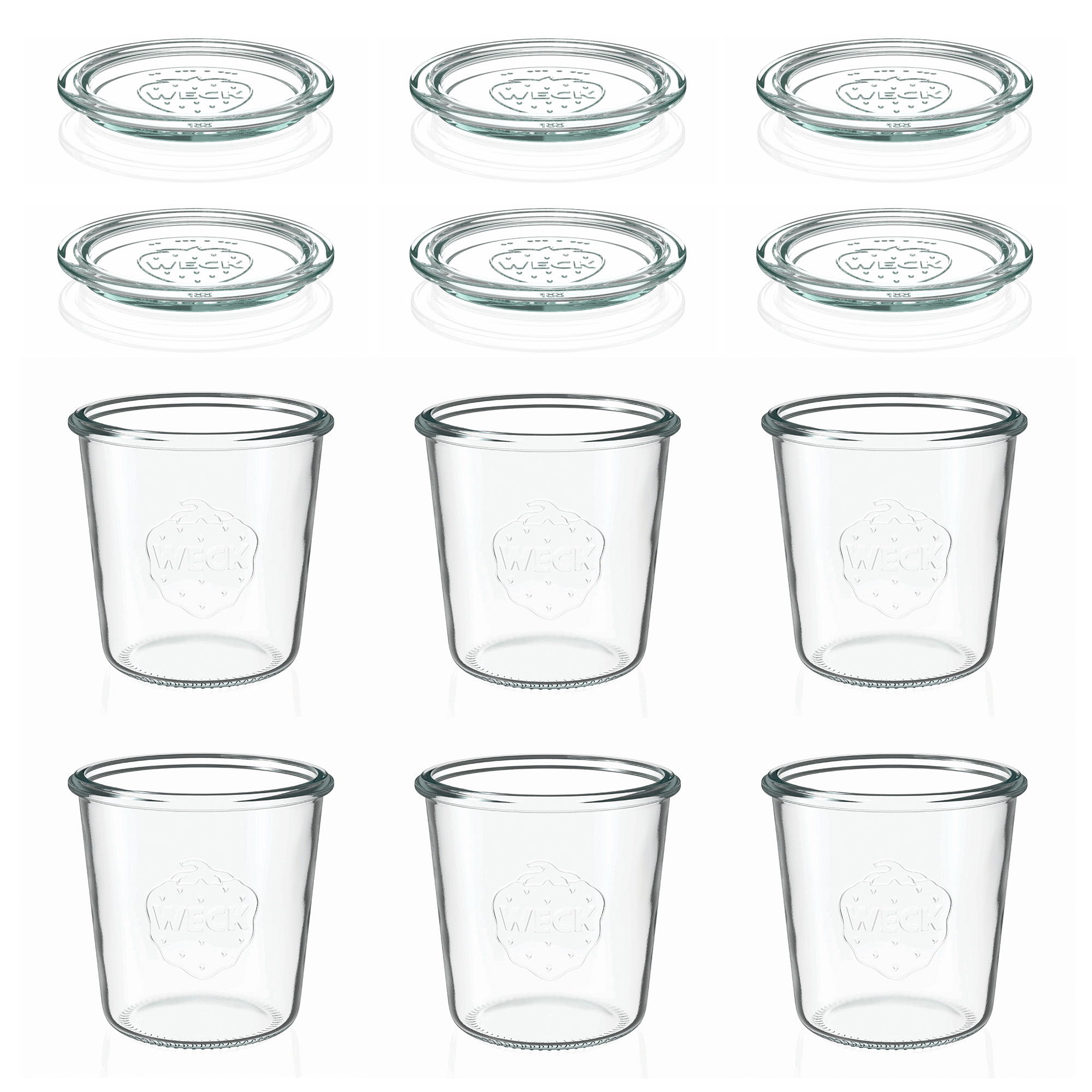 6x 580 ml WECK-klaaspurk klaaskaanega RR 100