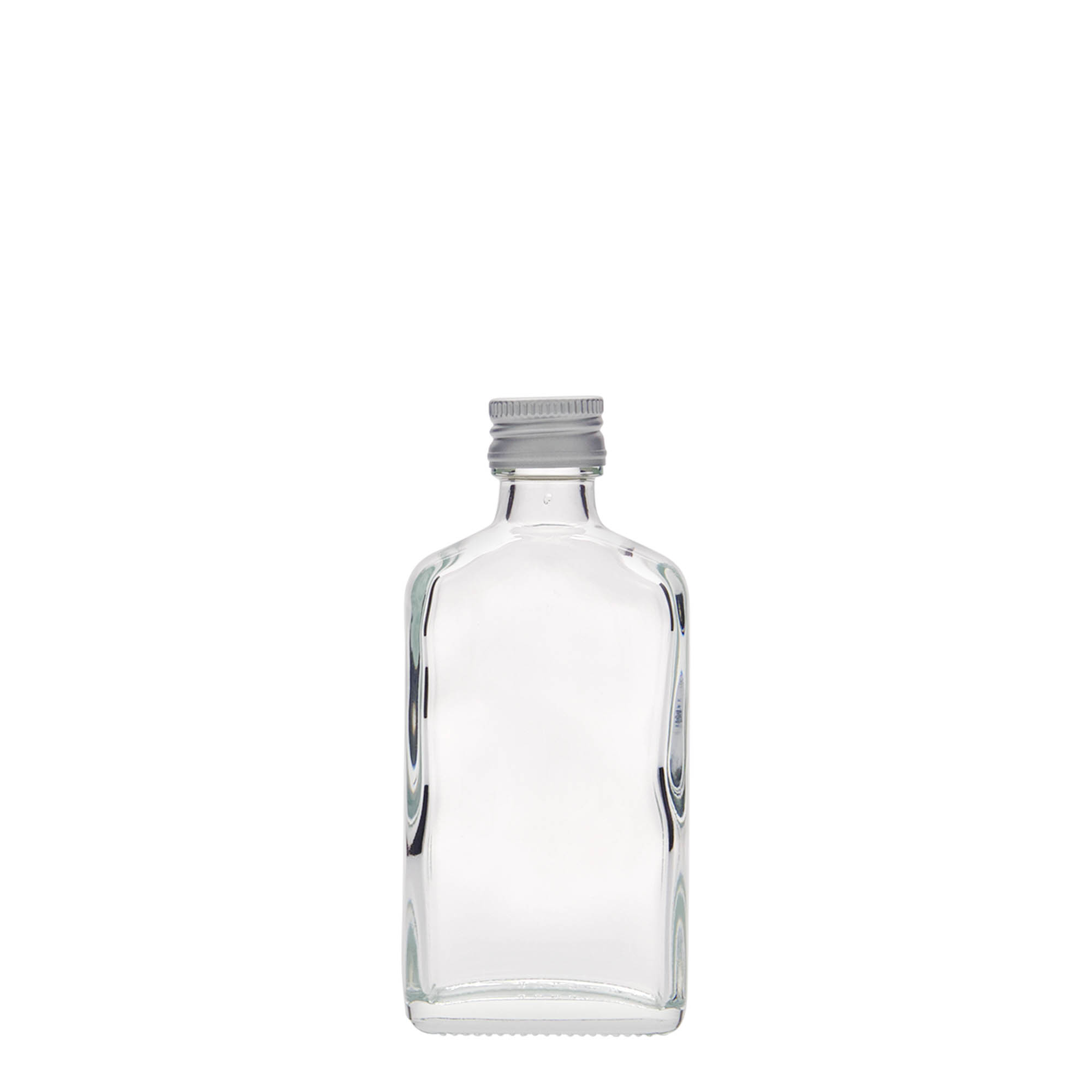 50 ml taskupudel, ristkülikukujuline, klaas, suuava: PP 18 50 ml taskupudel, ristkülikukujuline, klaas, suuava: PP 18
