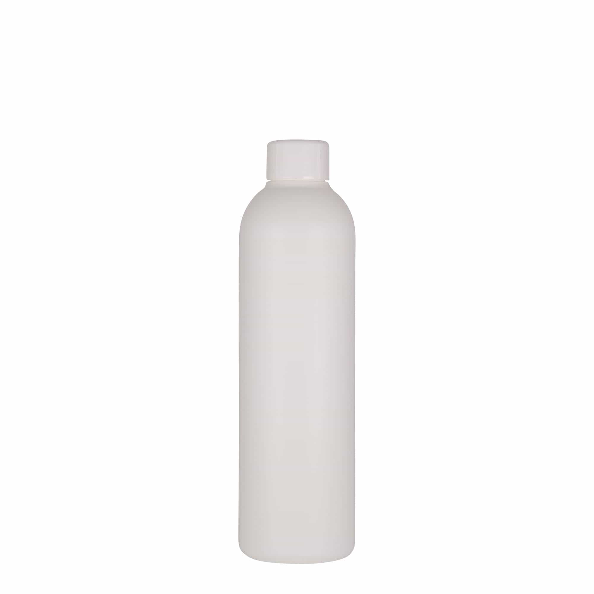 250 ml plastpudel 'Tuffy', HDPE, valge, kael: 24/410