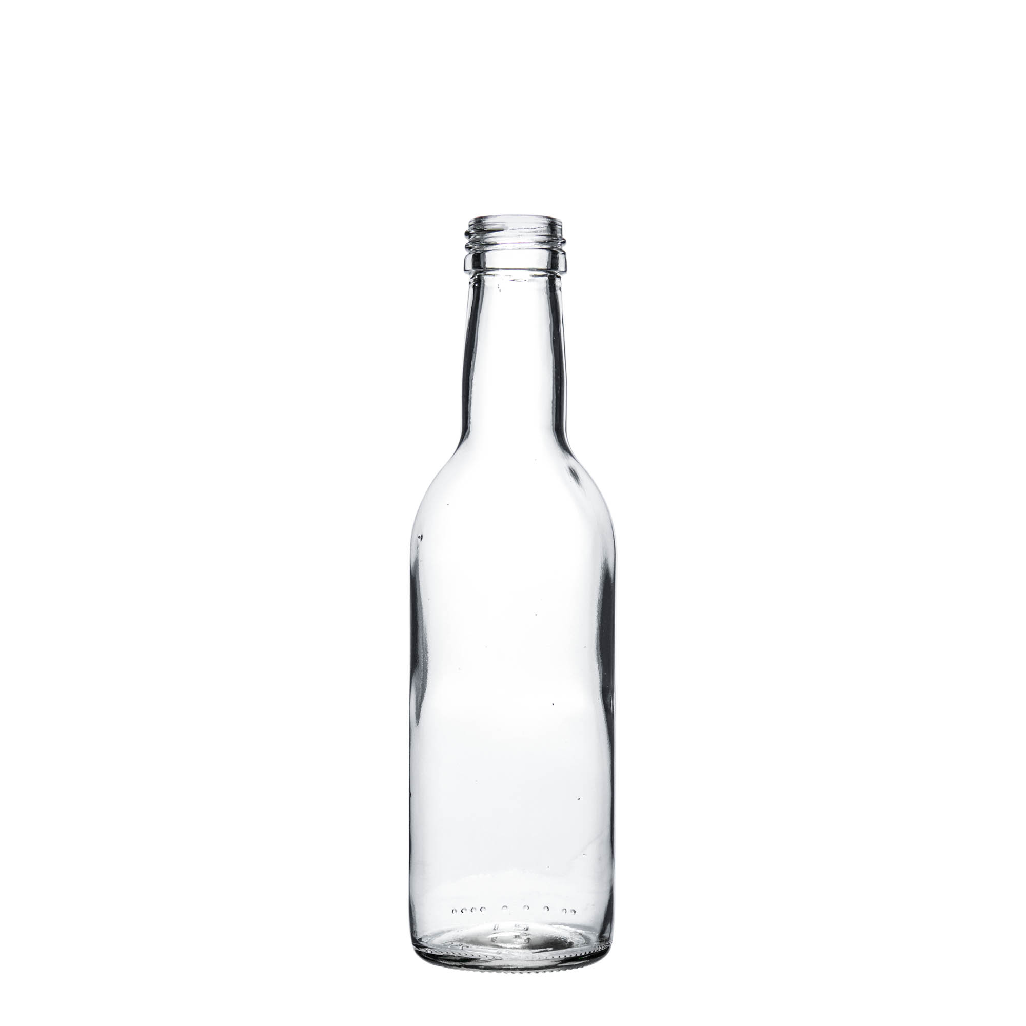250 ml klaaspudel „Bordeaux“, avale: PP 28
