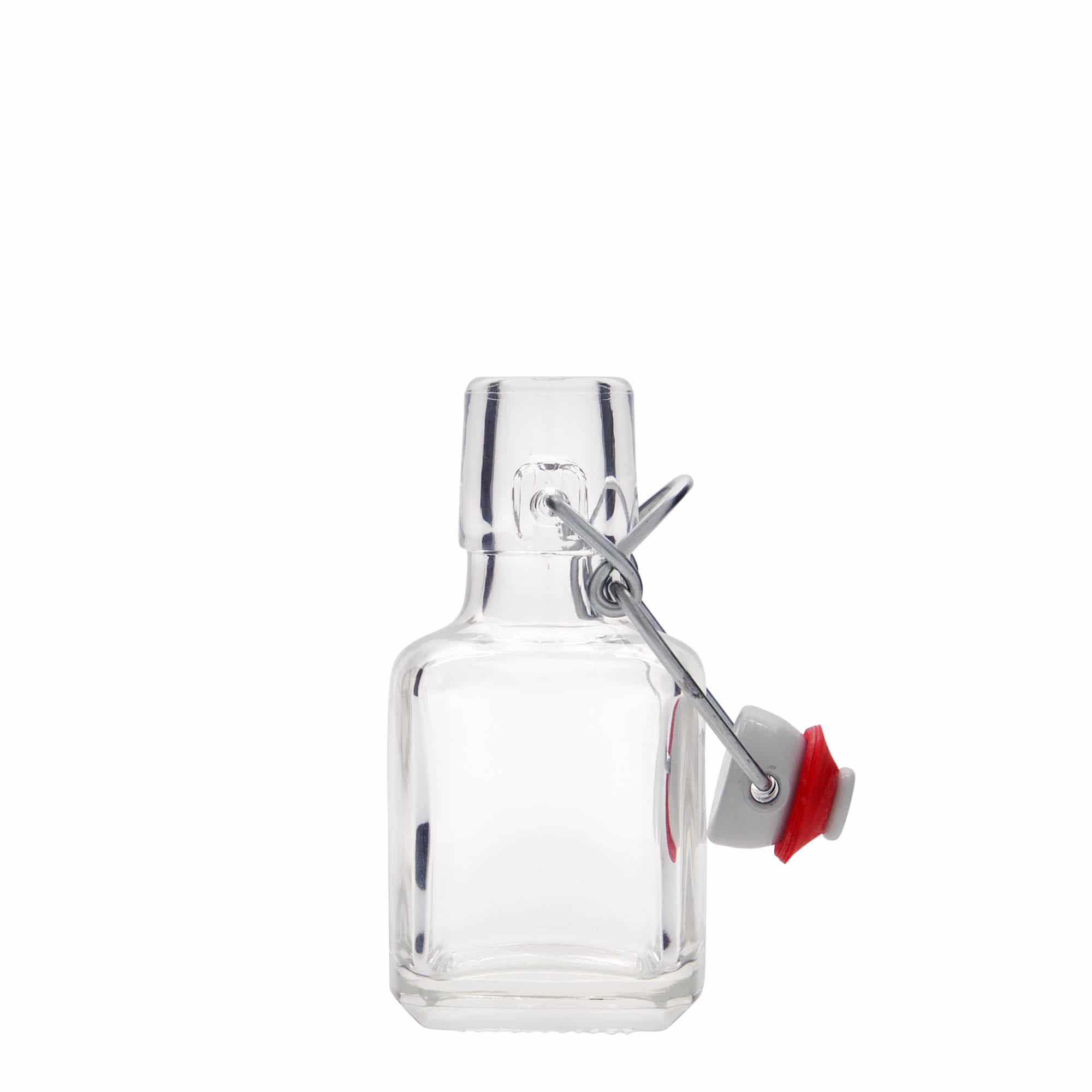 100 ml klaaspudel 'Kubica', ruudukujuline, sulgur: traatkork 100 ml klaaspudel 'Kubica', ruudukujuline, sulgur: traatkork