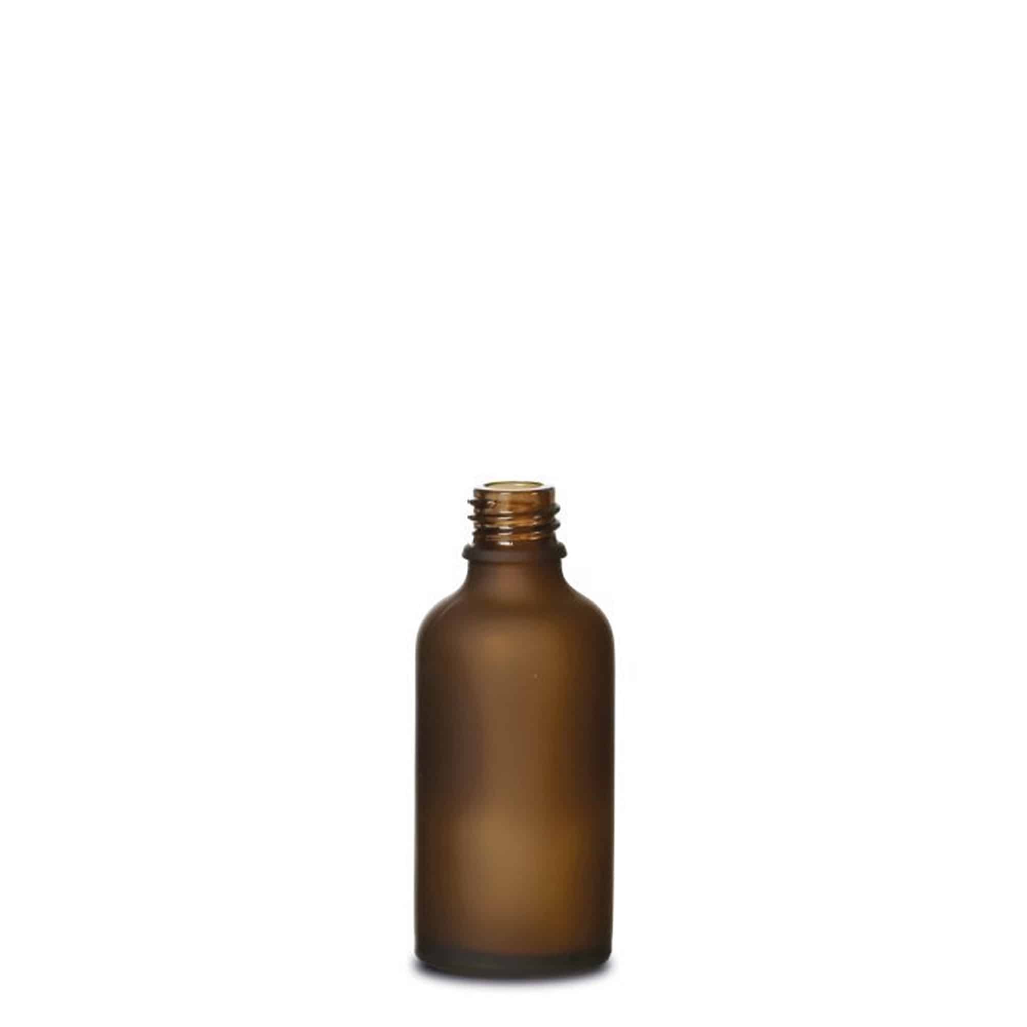 50ml meditsiinipudel, klaas, pruun matt, suuavale: DIN 18 50ml meditsiinipudel, klaas, pruun matt, suuavale: DIN 18