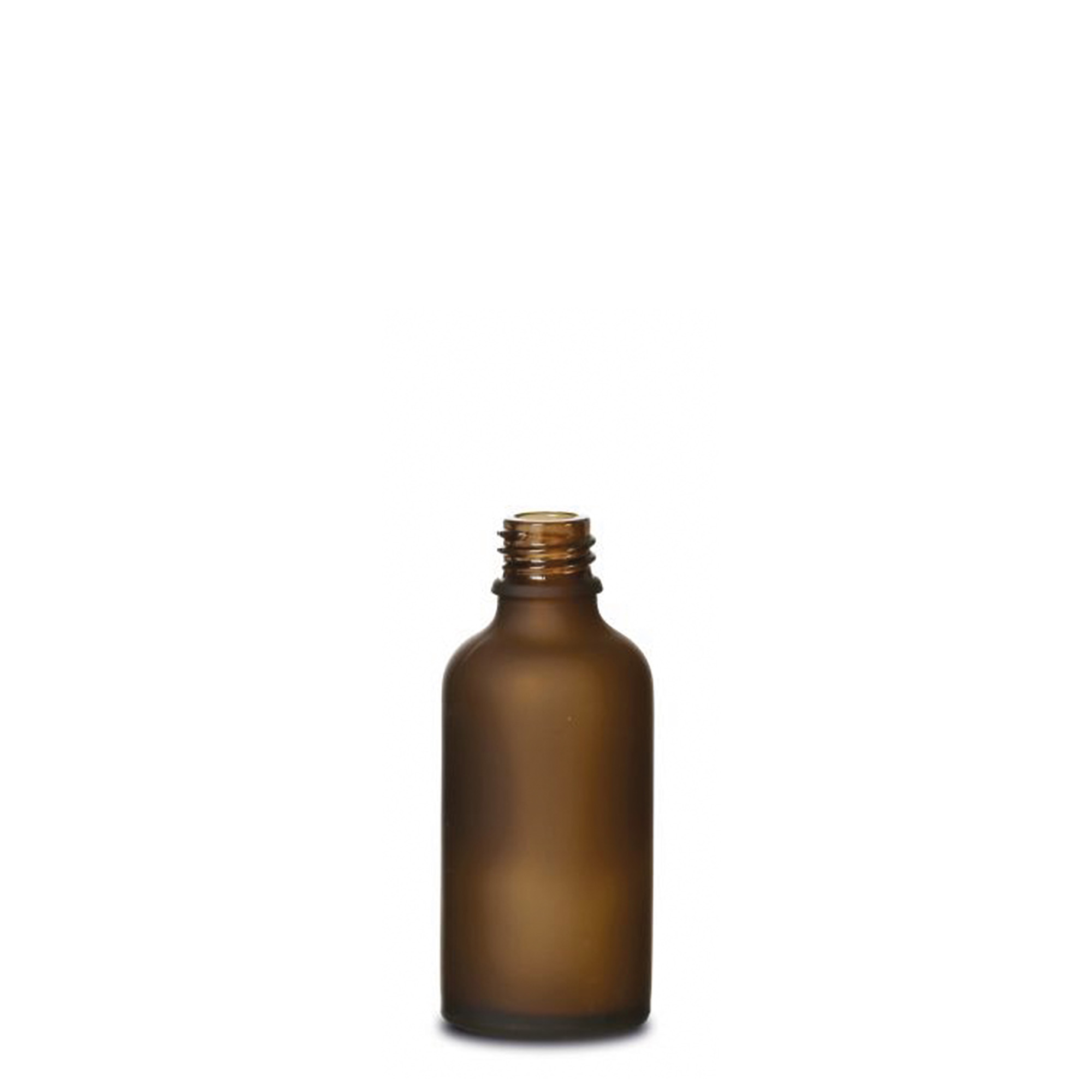 50 ml meditsiinipudel, klaas, pruun härmatisega, suuava: DIN 18