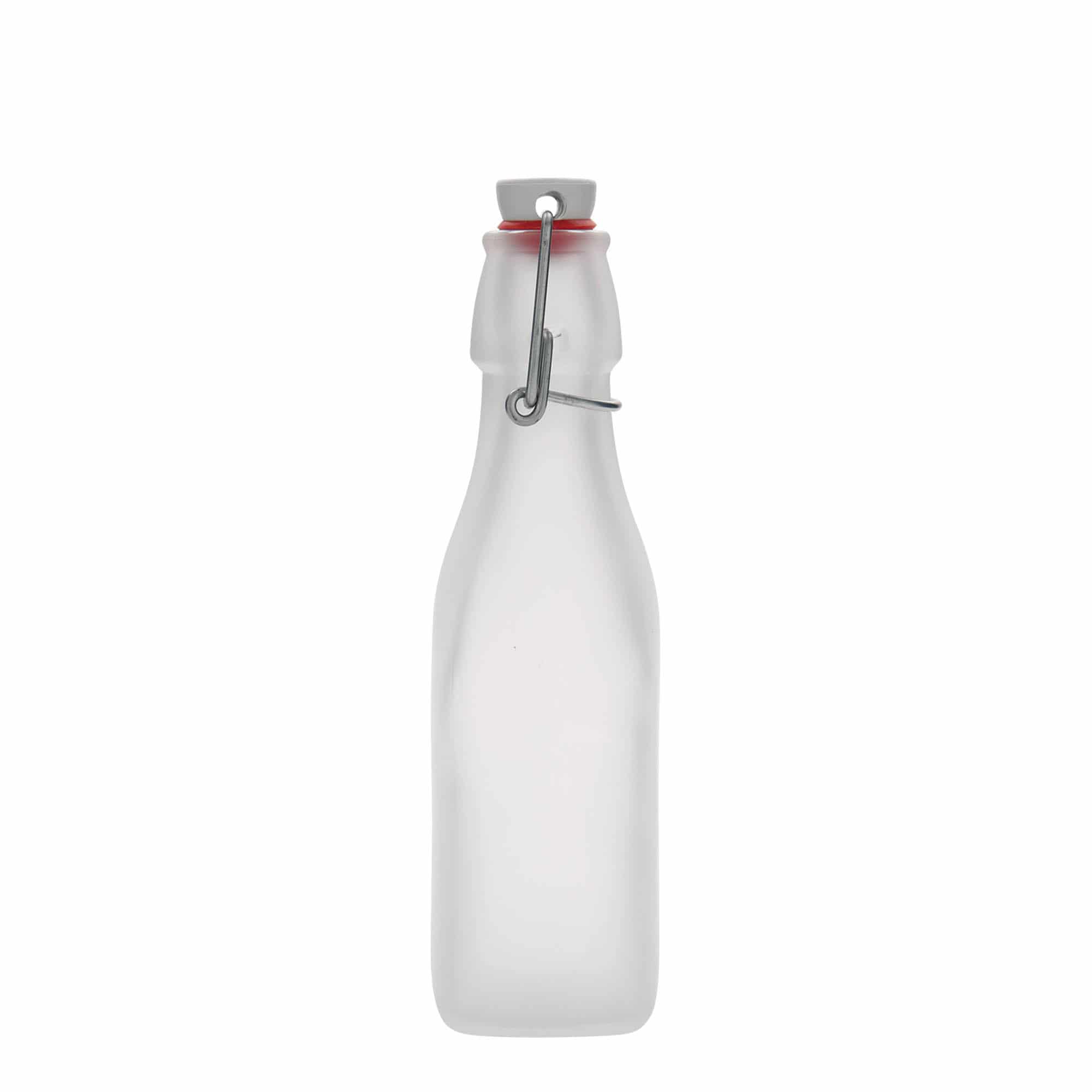250 ml klaaspudel 'Sving', ruudukujuline, valge, sulgur: traatkork