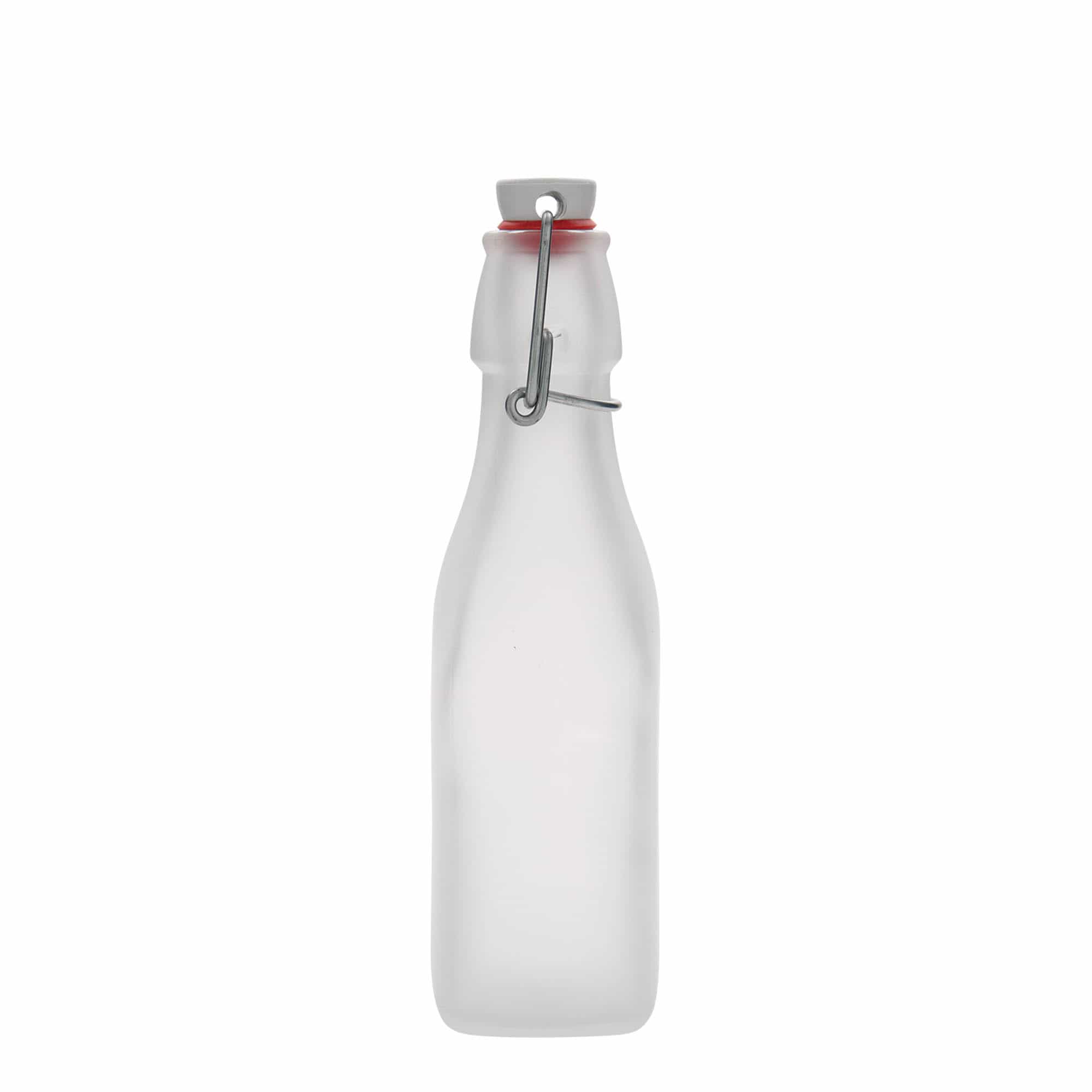 250 ml klaaspudel 'Swing, ruudukujuline, valge, ava: klambrikork