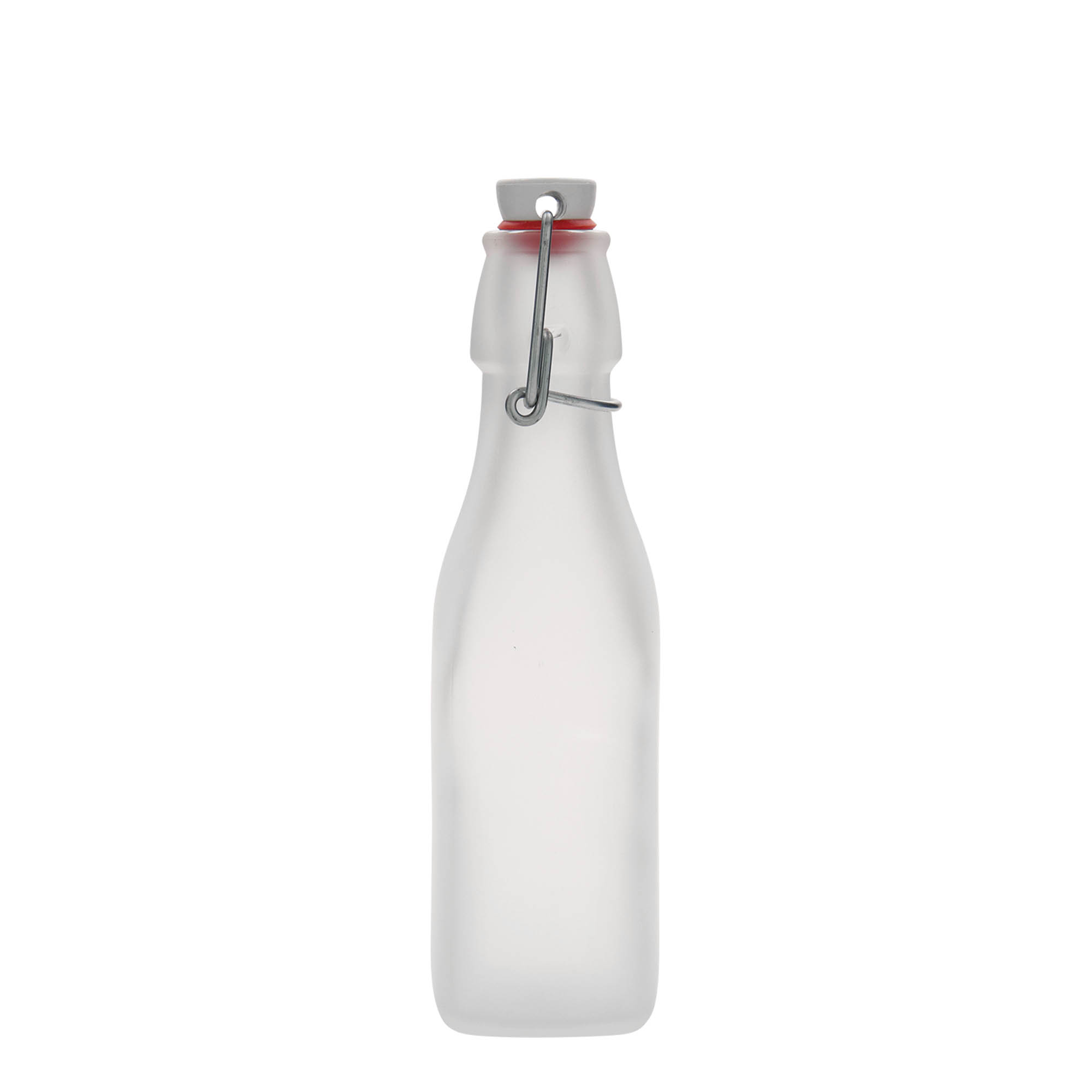250 ml klaaspudel 'Swing, ruudukujuline, valge, ava: klambrikork 250 ml klaaspudel 'Swing, ruudukujuline, valge, ava: klambrikork