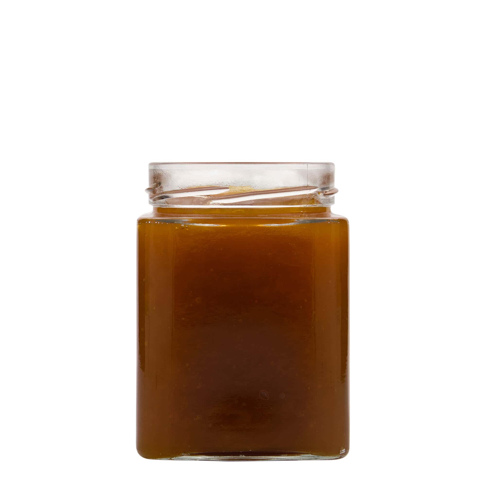 580 ml ruudukujuline klaaspurk 'Ikarus', suu: Deep-Twist-Off (DTO 82)