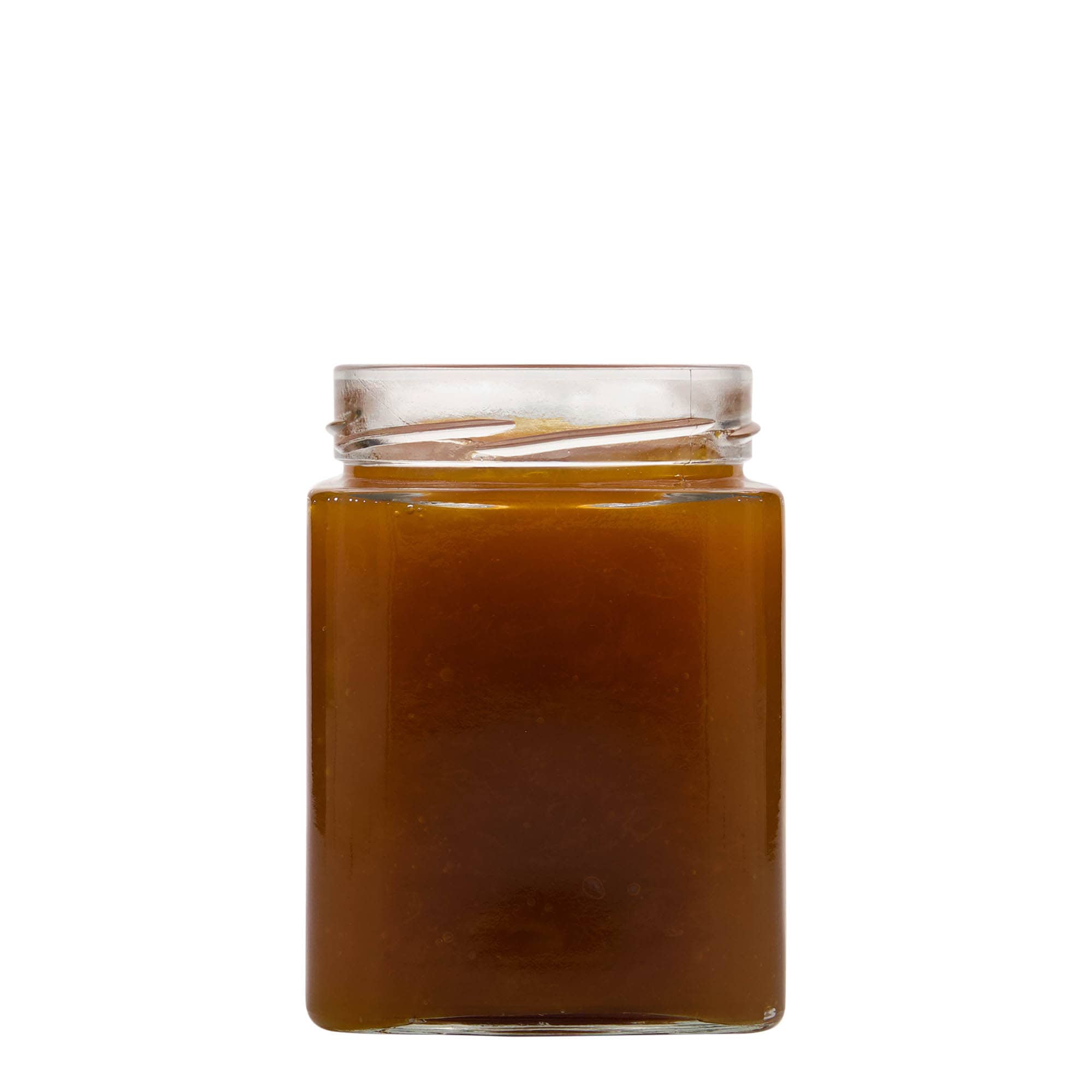 580 ml ruudukujuline klaaspurk „Ikarus“, avale: Deep-Twist-Off (DTO 82)