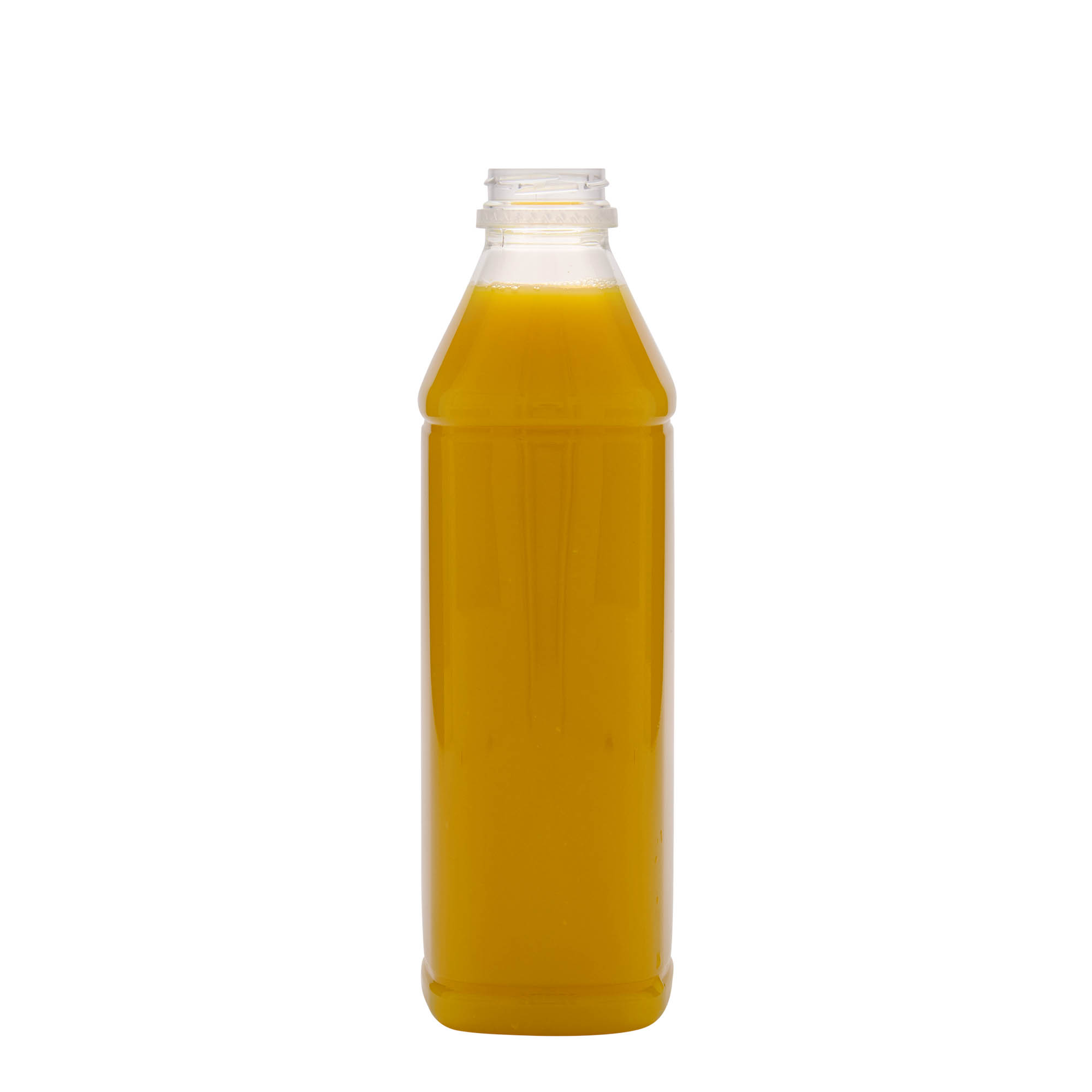 1.000 ml PET-pudel 'Milk and Juice Carré', ruudukujuline, plastik, ava: 38 mm