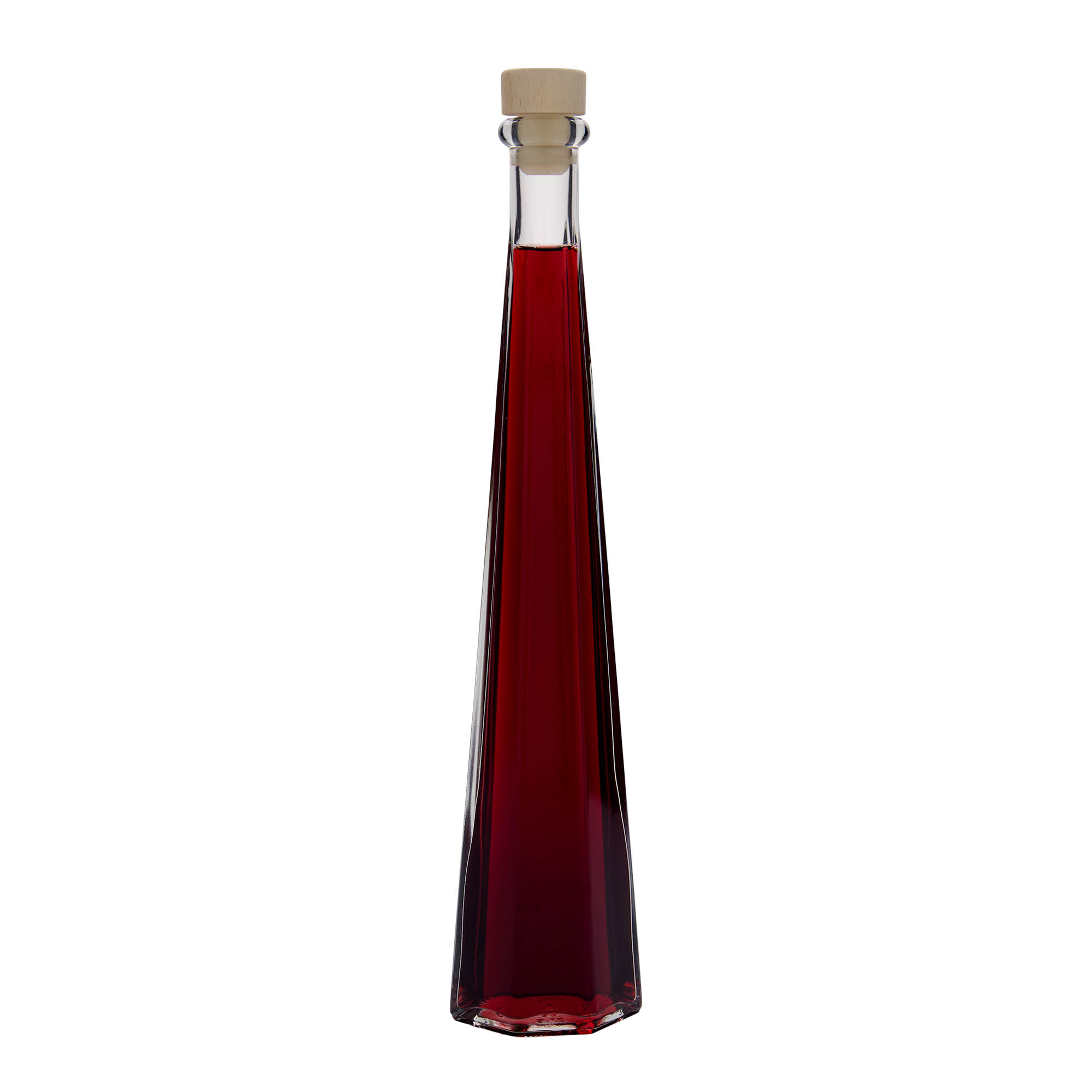 200 ml klaaspudel 'Dama Sexta', kuusnurkne, suue: kork