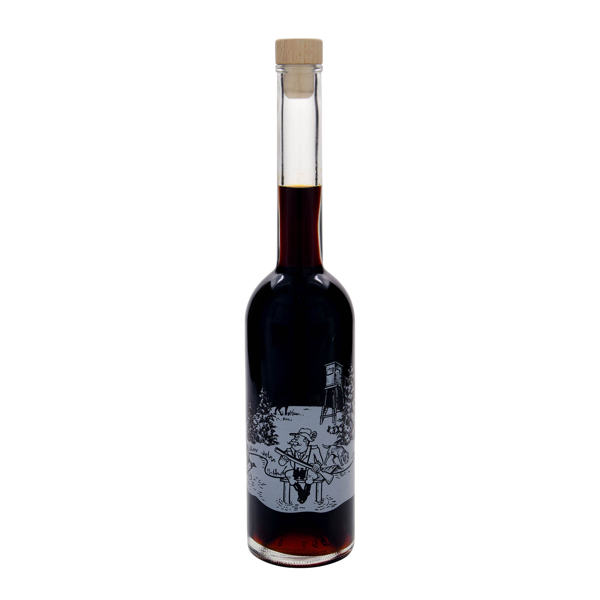 500 ml klaaspudel 'Opera', motiiv: jahimees, suue: kork