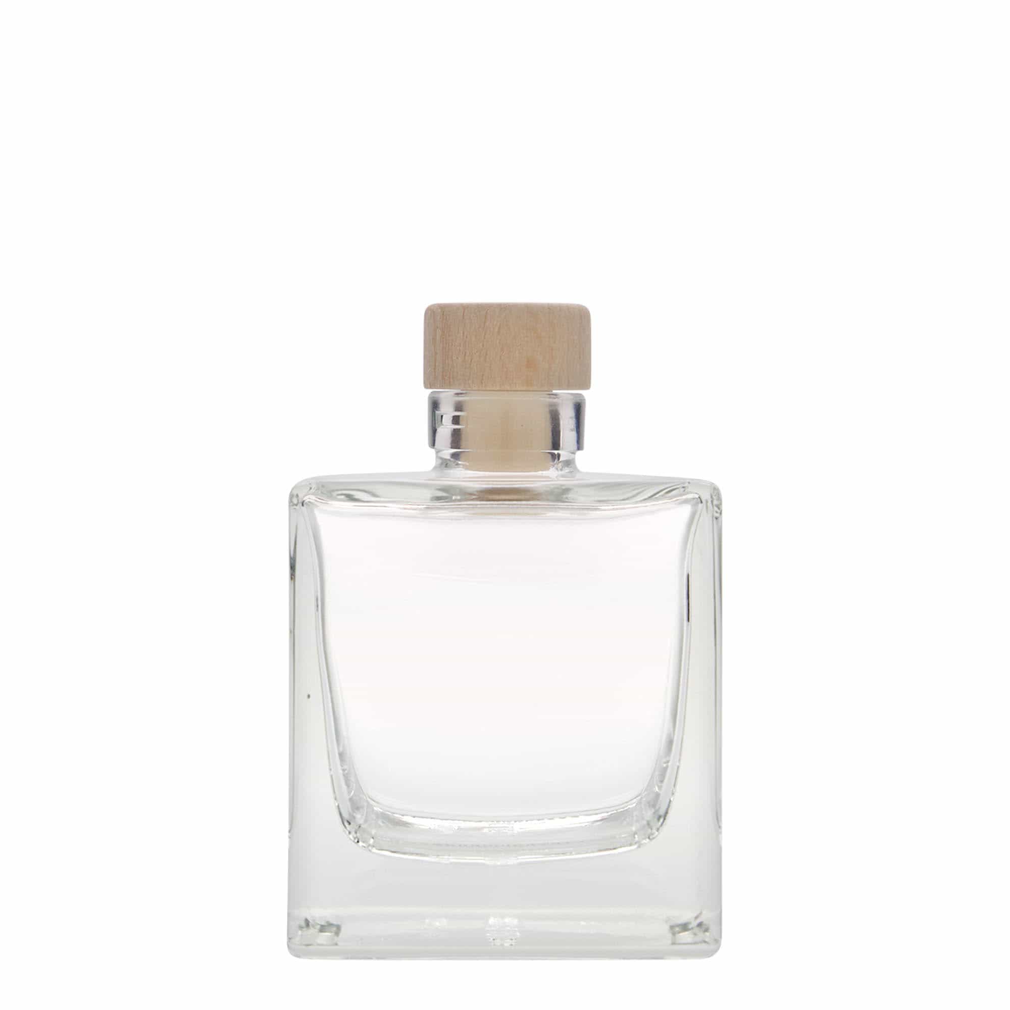 200 ml klaaspudel 'Cube', ruudukujuline, sulgur: kork