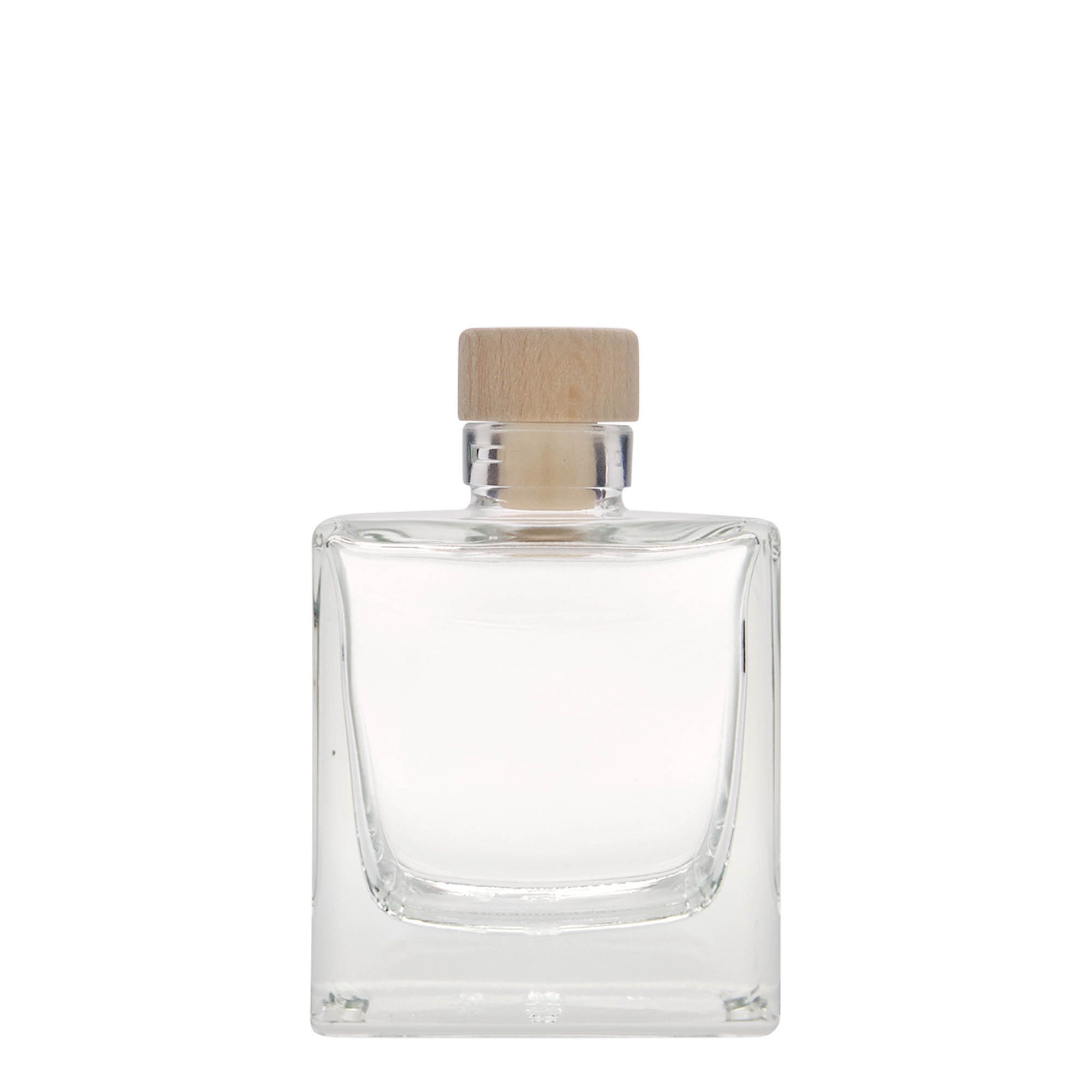 200 ml klaaspudel 'Cube', ruudukujuline, suuava: kork