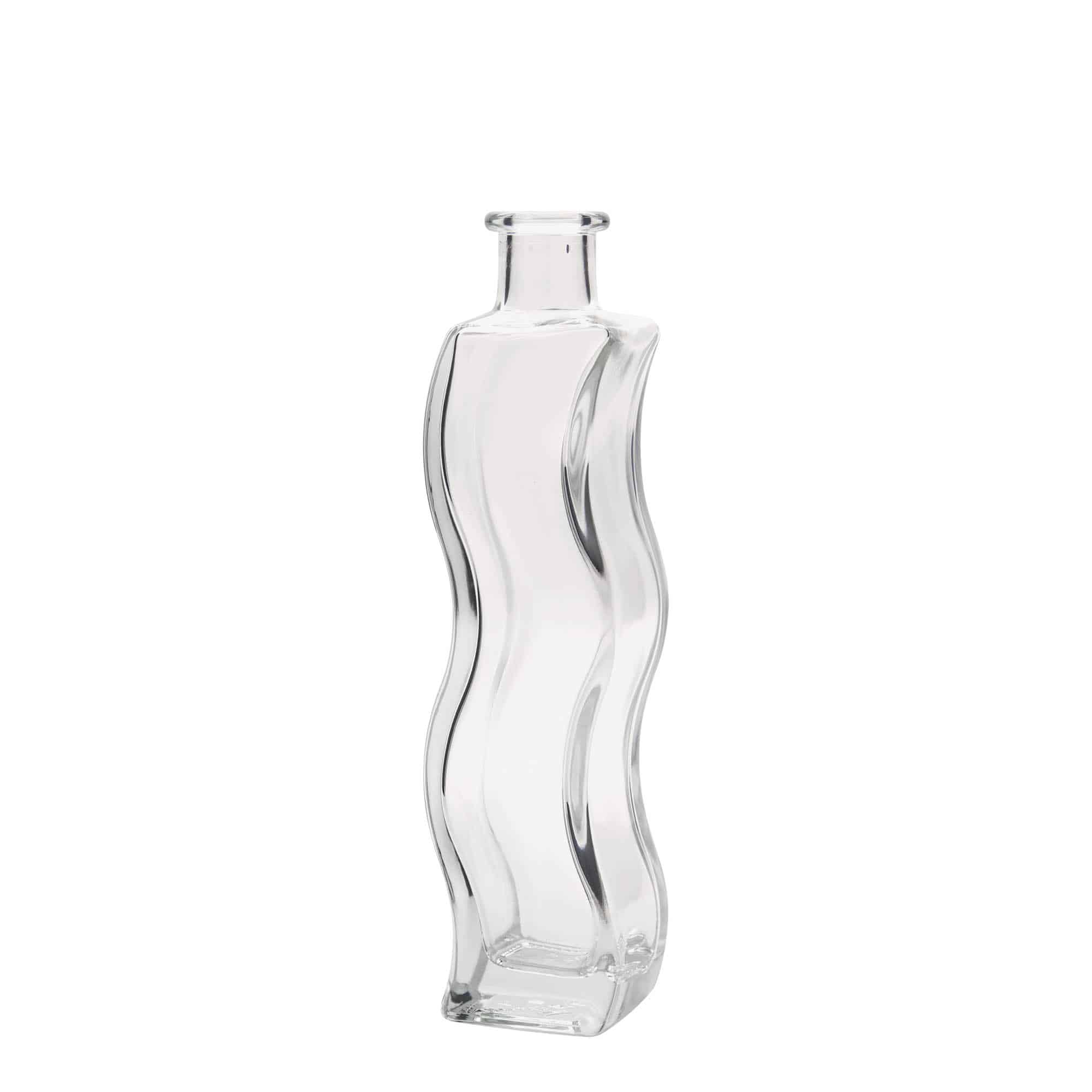 200 ml klaaspudel 'Welle', ruudukujuline, suuava: kork
