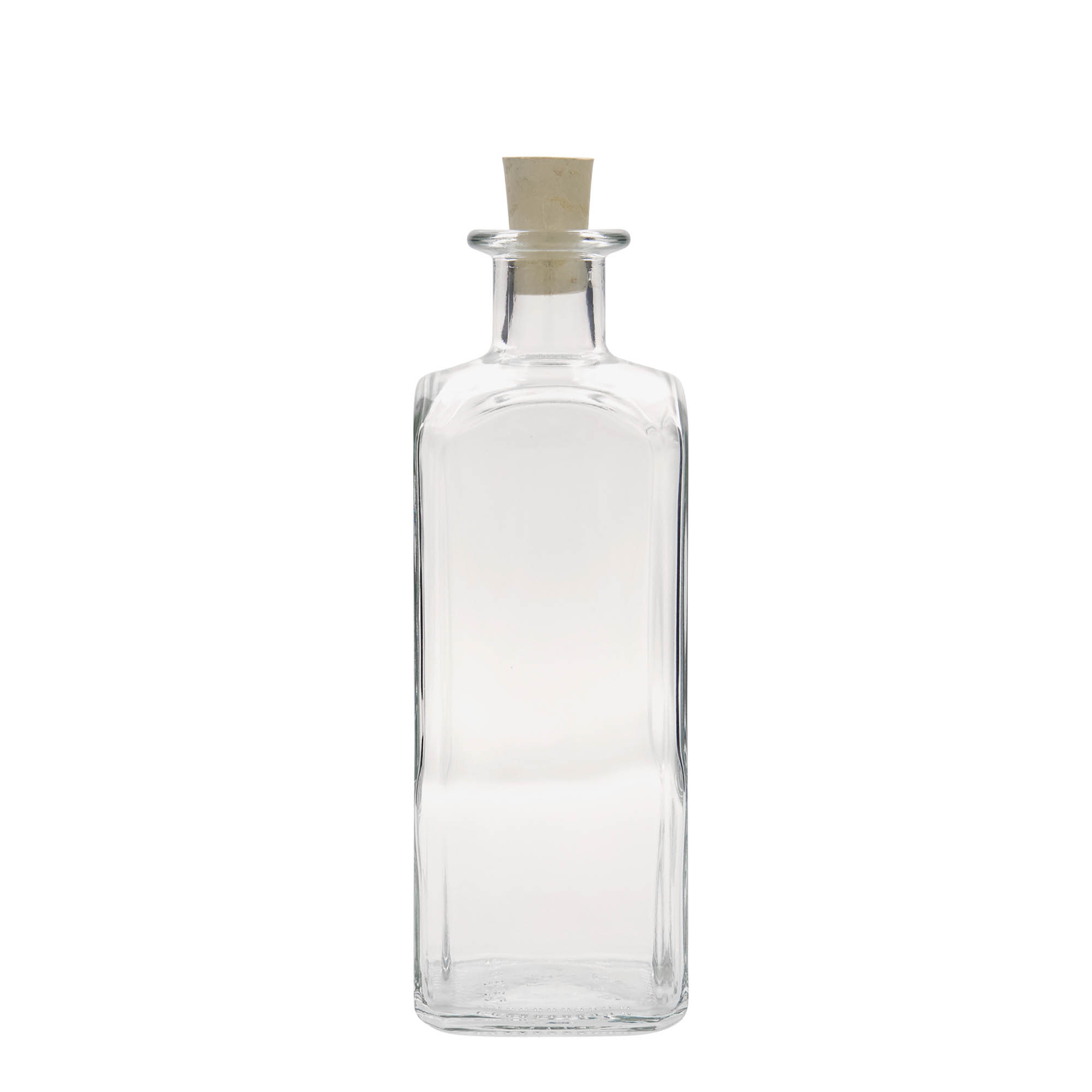 500 ml klaaspudel Apotheker Carré, ruudukujuline, suuava: kork