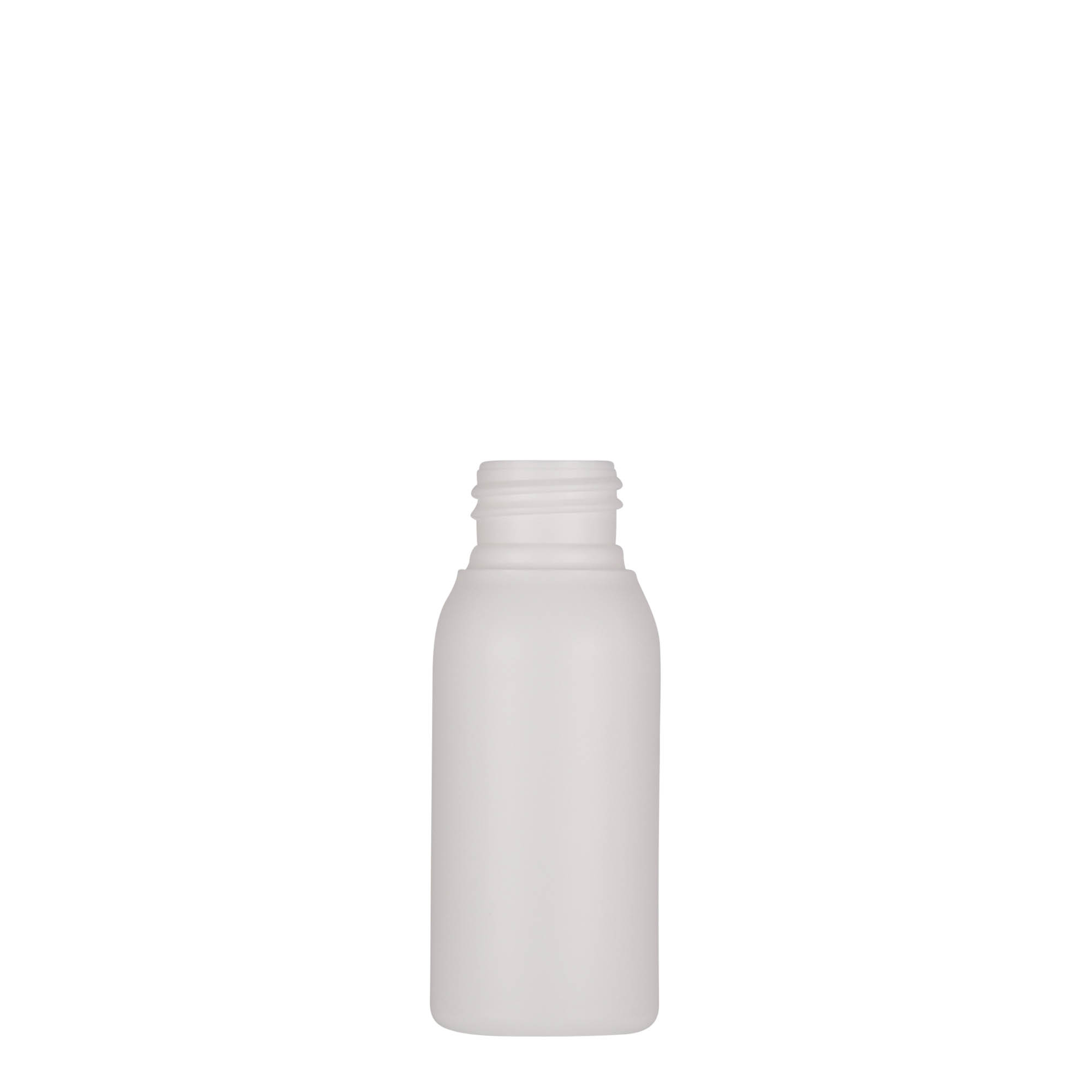50 ml plastikpudel 'Tuffy', HDPE, valge, suu: 24/410