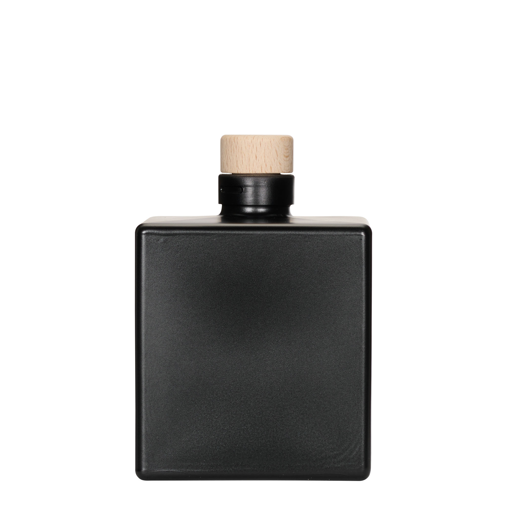 500 ml klaaspudel 'Cube', ruudukujuline, must, ava: kork