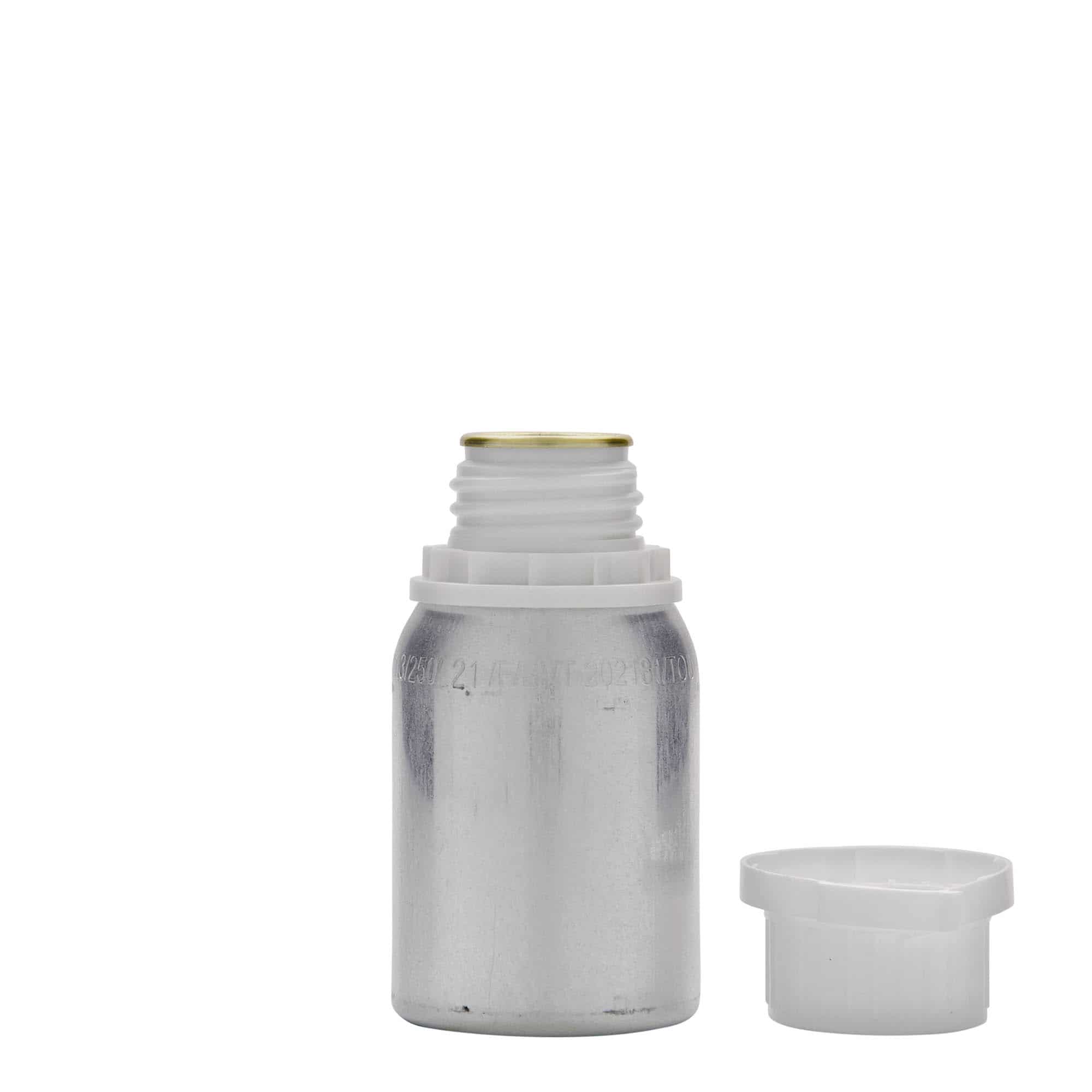 125 ml alumiiniumpudel, metall, hõbedane, sulgur: DIN 32 125 ml alumiiniumpudel, metall, hõbedane, sulgur: DIN 32