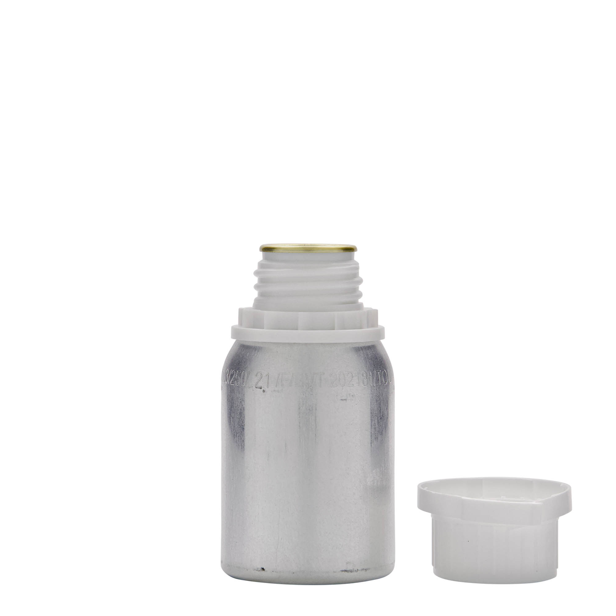 125 ml alumiiniumflakon, metall, hõbedane, avale: DIN 32