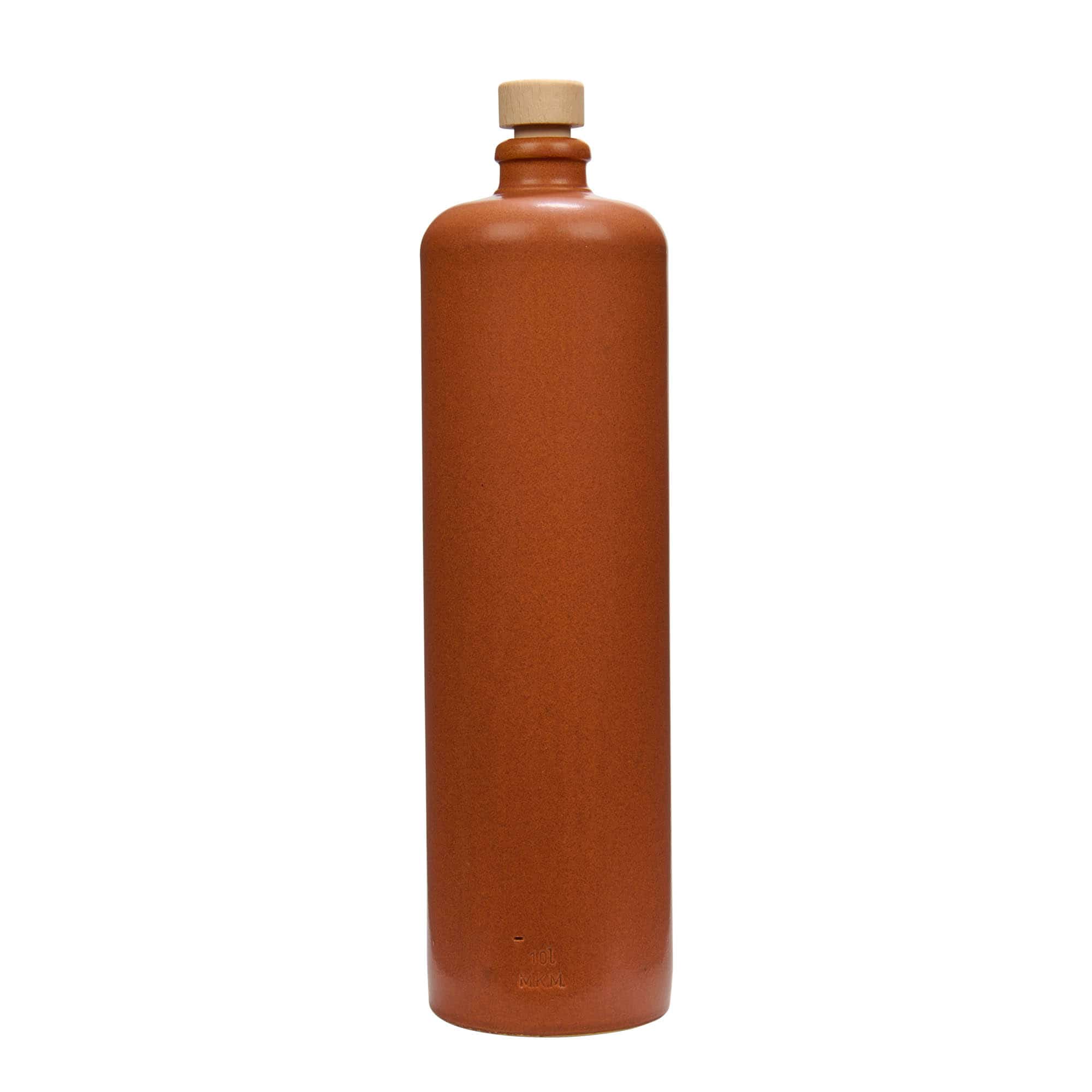 1000 ml keraamiline pudel, kivikeraamika, punakaspruun, sulgur: kork