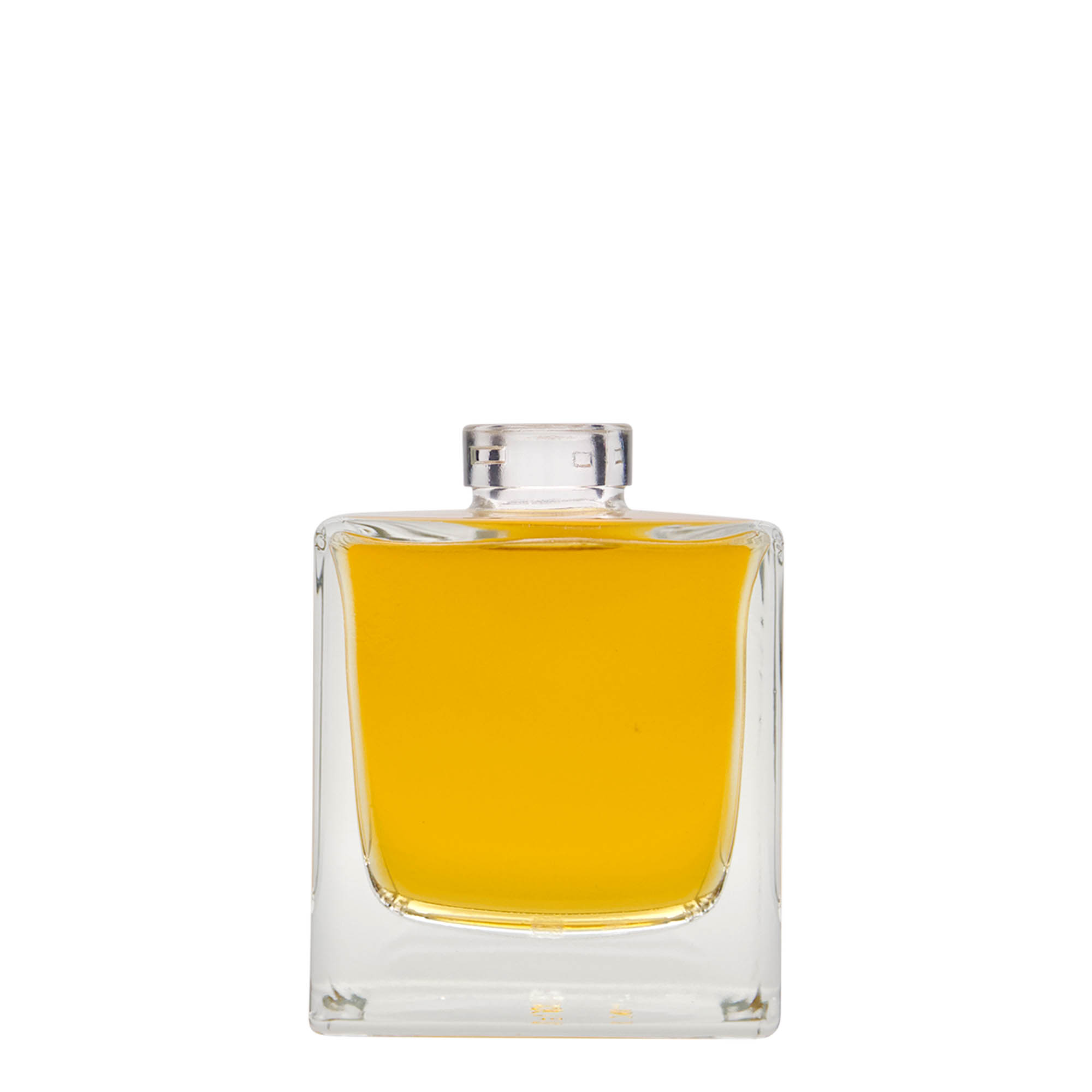 200 ml klaaspudel 'Cube', ruudukujuline, sulgur: kork