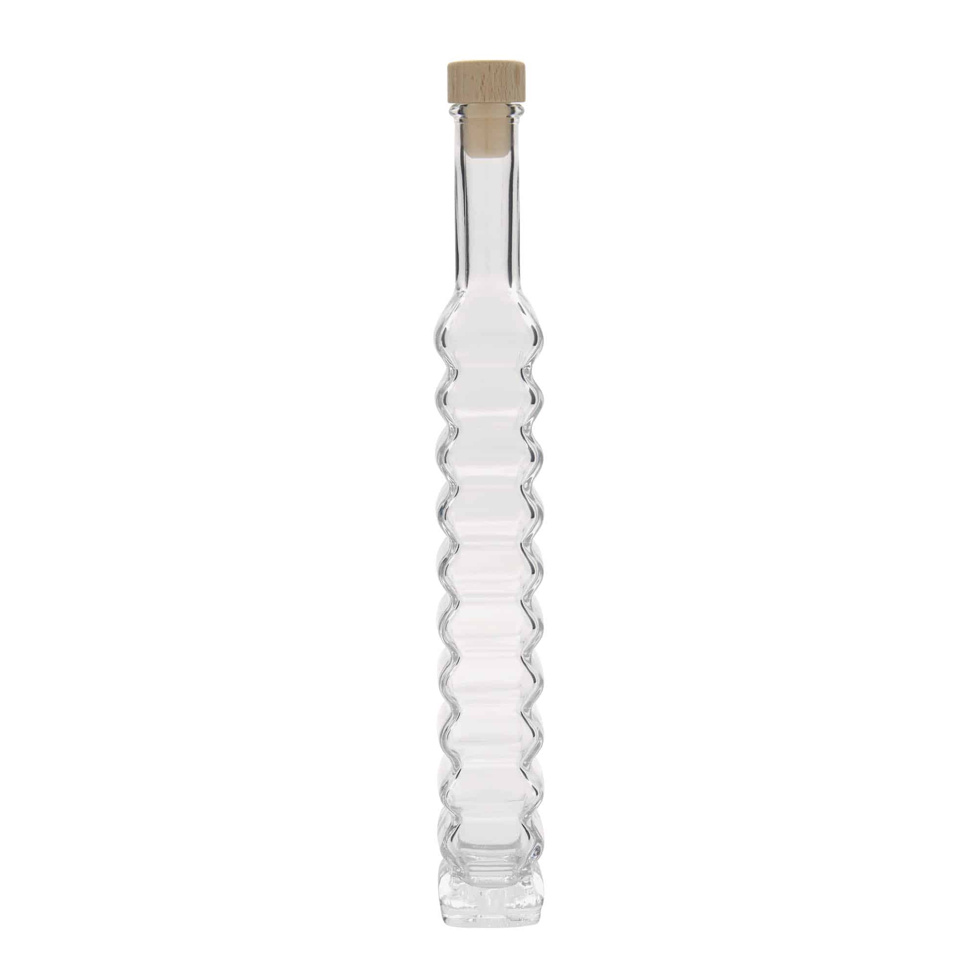 200 ml klaaspudel 'Rooma, ruudukujuline, suue: kork'