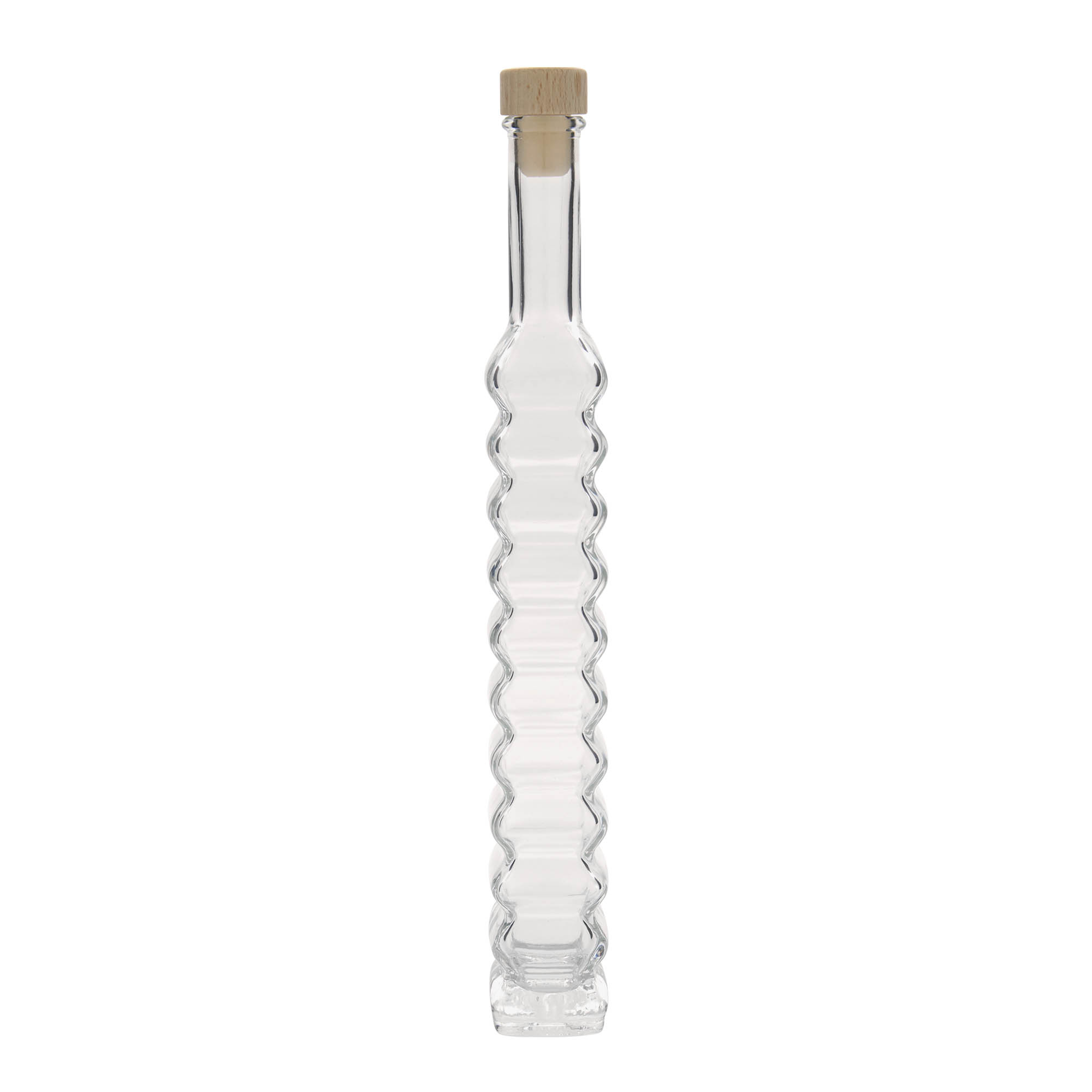 200 ml klaaspudel 'Rooma, ruudukujuline, suue: kork'