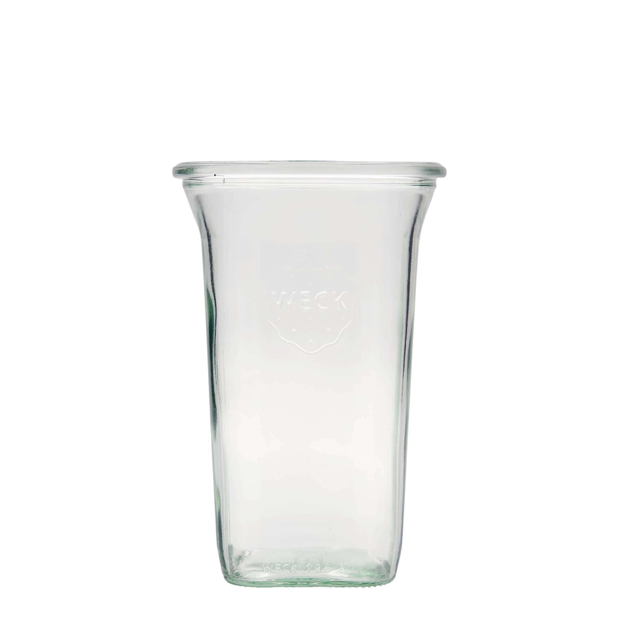 795 ml WECKi Quadro-purk, ruudukujuline, sulgur: ümar serv