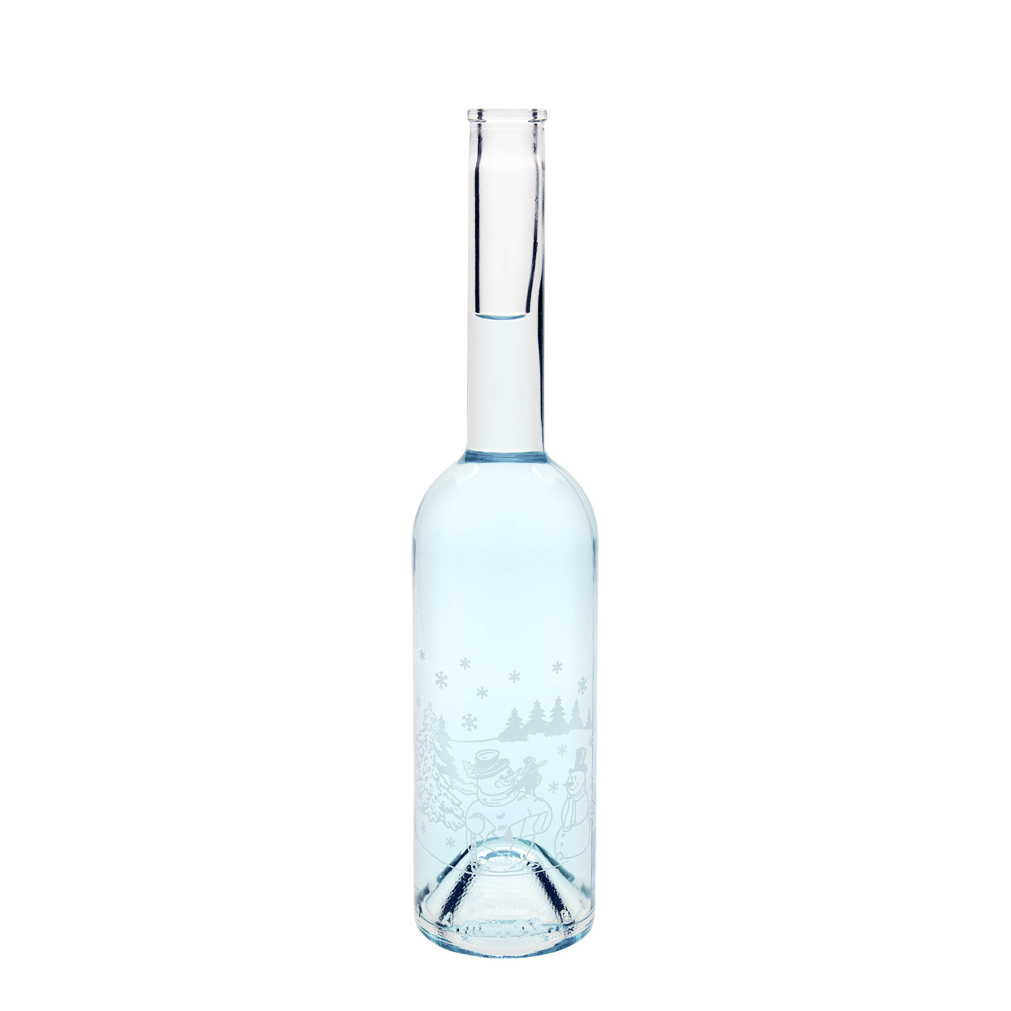 500 ml klaaspudel 'Opera', motiiv: lumememmedega pudel, sulgur: kork