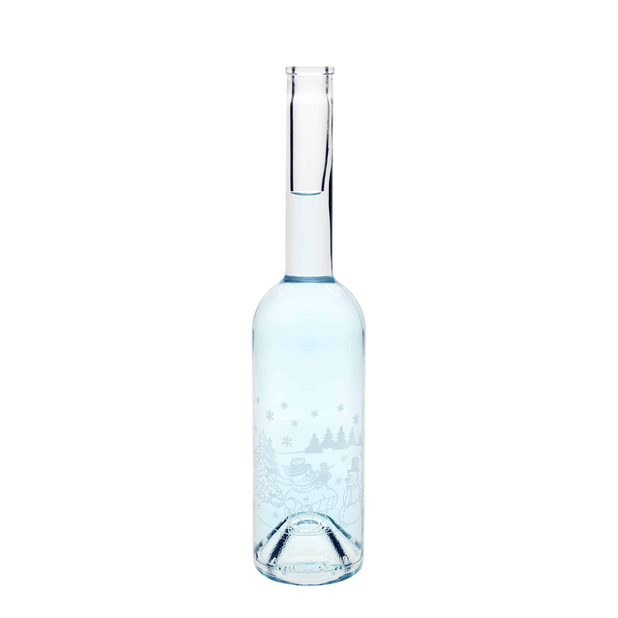 500 ml klaaspudel 'Opera', motiiv: lumememmipudel, kael: kork