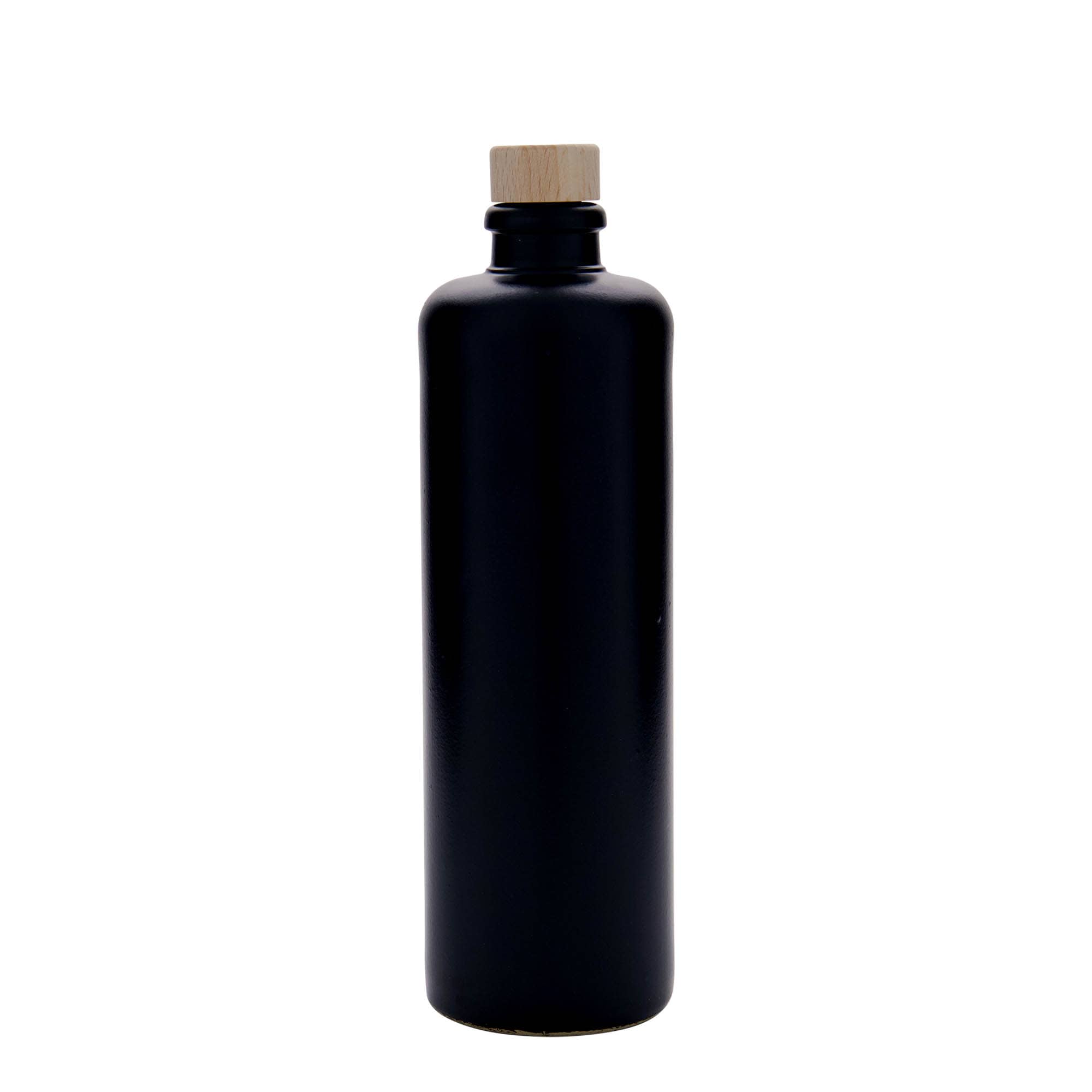 500 ml keraamiline pudel, kivikeraamika, must, sulgur: kork