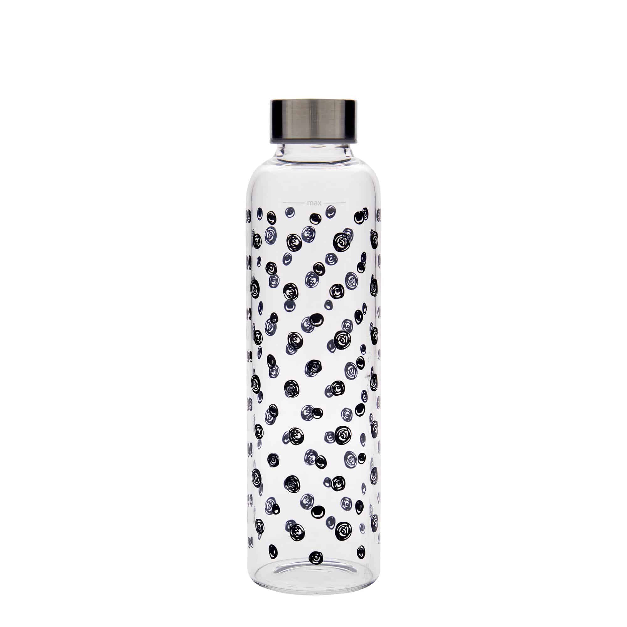 500 ml joogipudel 'Perseus', motiiv: mustad täpid, sulgur: keeratav kork