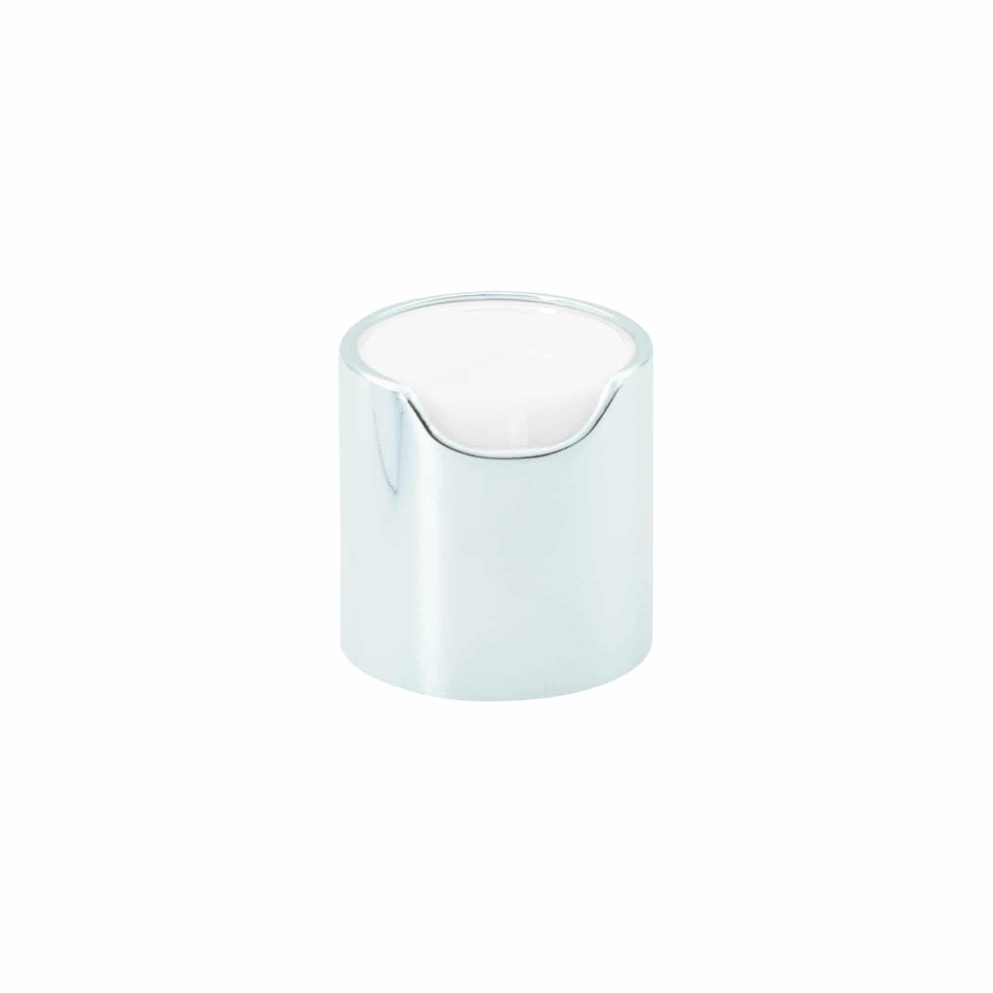 Keeratav disc-top-kork, PP-plast, hõbedane, sulguri tüüp: GPI 24/410 Keeratav disc-top-kork, PP-plast, hõbedane, sulguri tüüp: GPI 24/410